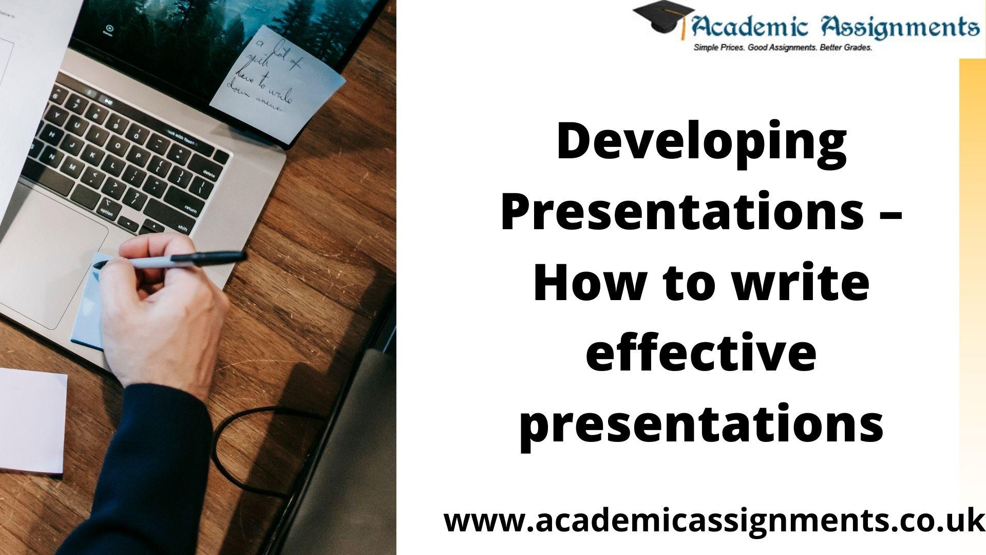what to write at presentation